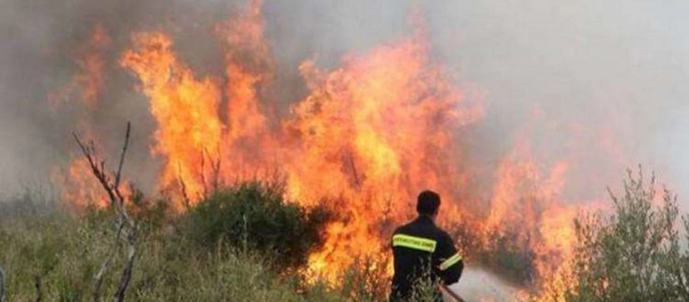 Φωτιά σε εξέλιξη στο Μαρκόπουλο Αττικής